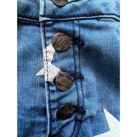 True Gypsy Star Print Light Wash Denim Cut Off Shorts- sz 7 juniors - Picture 7 of 7